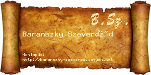 Baranszky Szeveréd névjegykártya